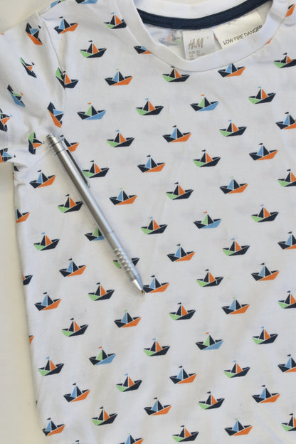 H&M Size 2 (92 cm) Sailboats Bodysuit