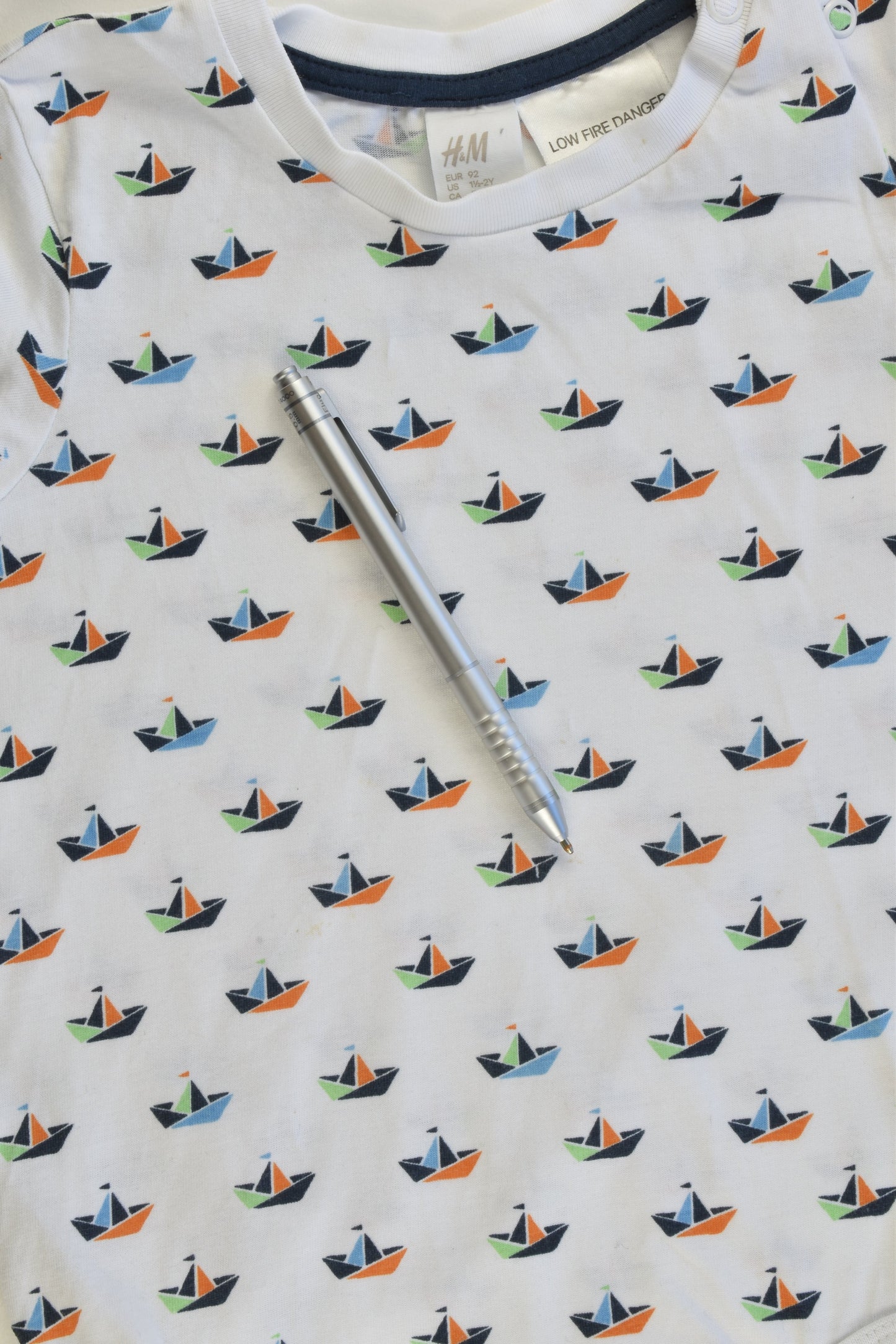 H&M Size 2 (92 cm) Sailboats Bodysuit