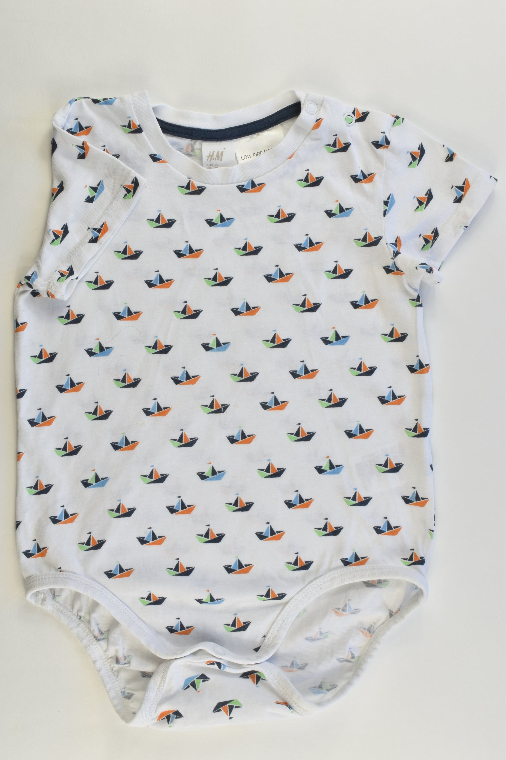 H&M Size 2 (92 cm) Sailboats Bodysuit