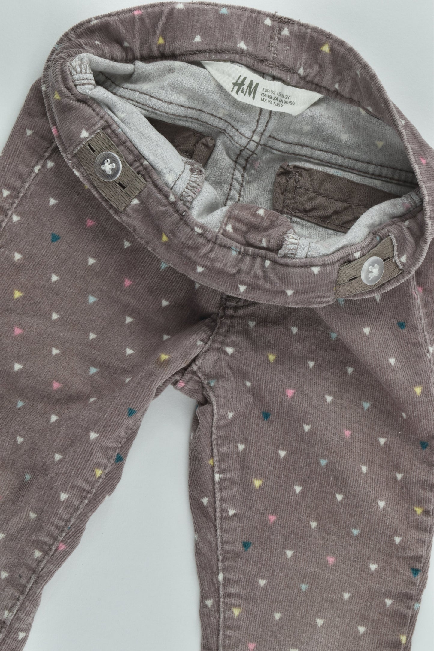 H&M Size 2 (92 cm) Skinny Stretchy Cord Pants