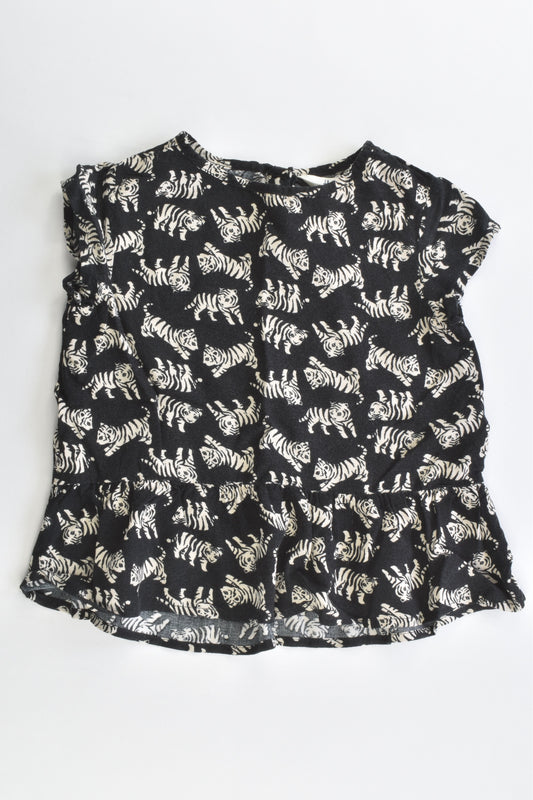 H&M Size 2 (92 cm) Snow Tiger Cub Blouse