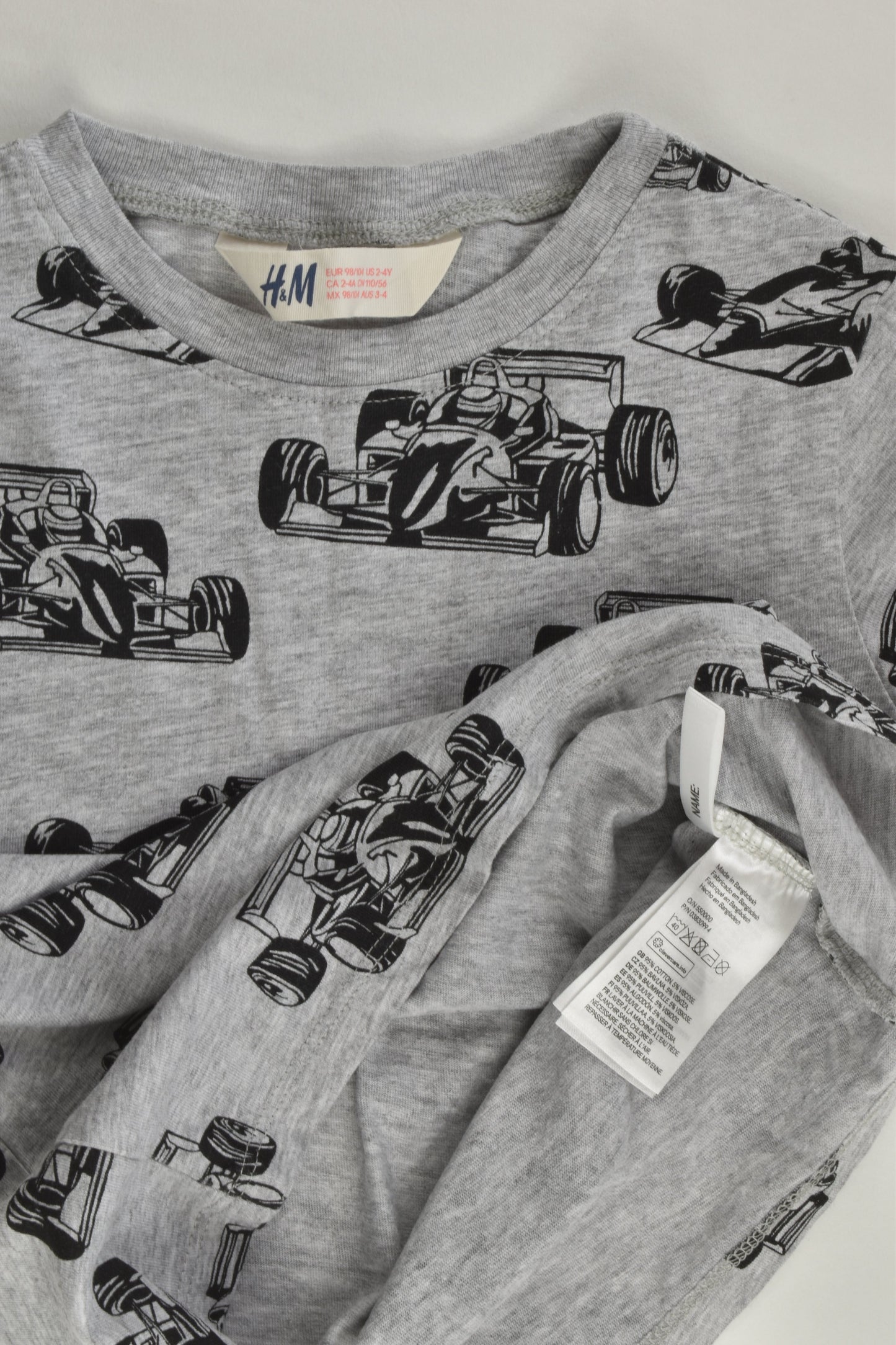 H&M Size 3-4 Racing Car T-shirt