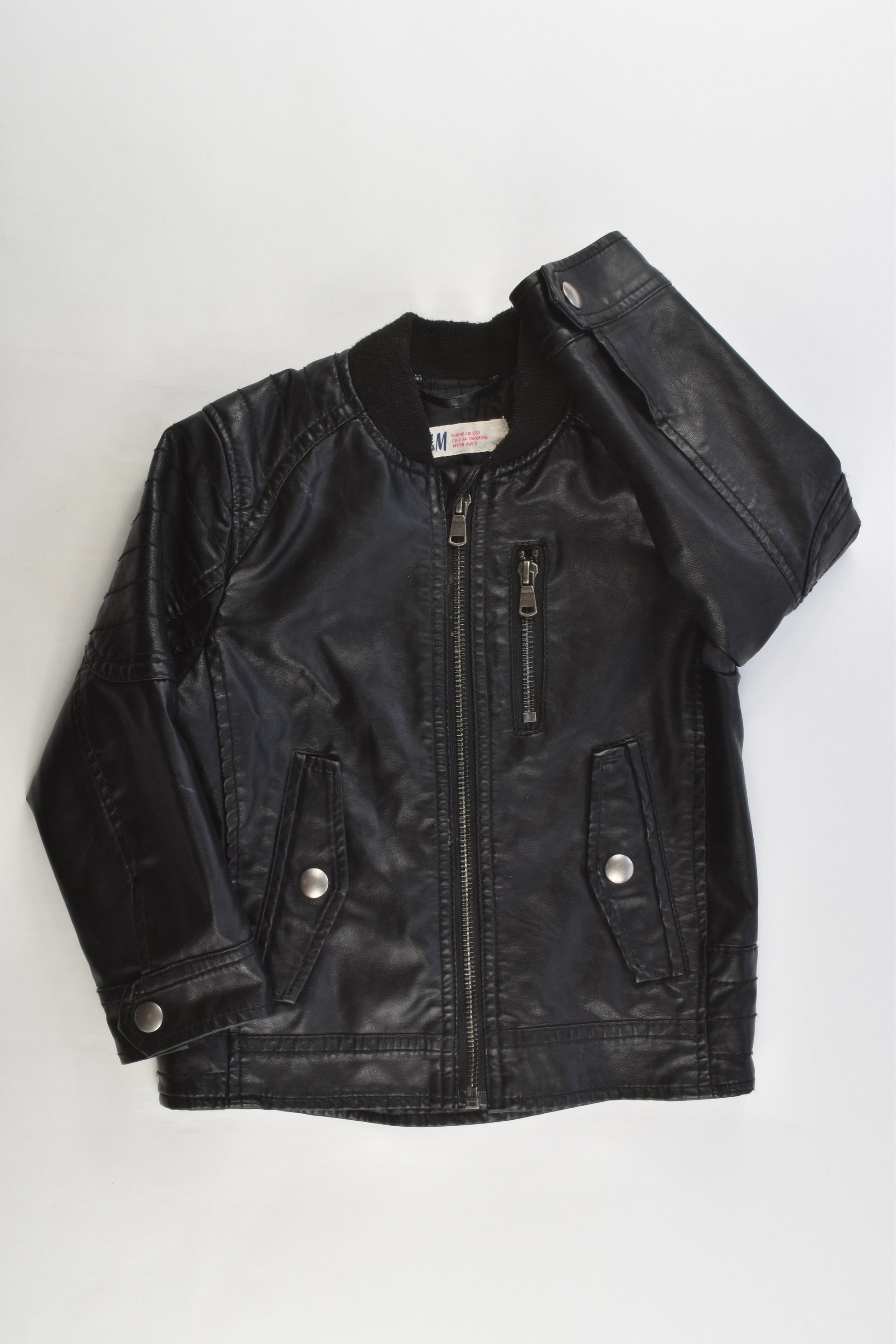 H&M Size 3 (98 cm) Leather-like Lined Jacket