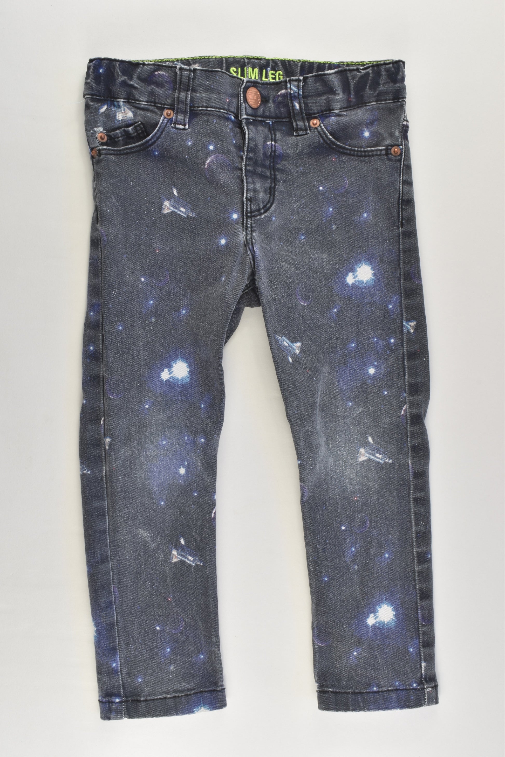 H&M Size 3 (98 cm) Space Slim Leg Stretchy Denim Pants