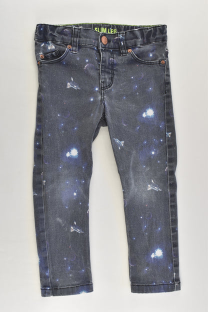 H&M Size 3 (98 cm) Space Slim Leg Stretchy Denim Pants