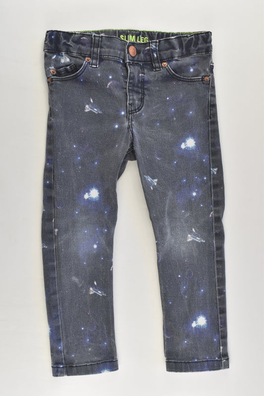 H&M Size 3 (98 cm) Space Slim Leg Stretchy Denim Pants