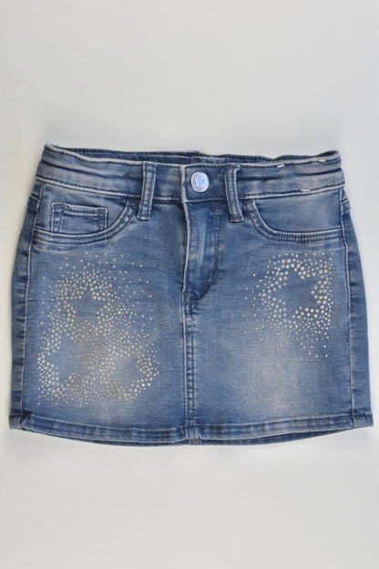 H&M Size 3 (98 cm) Stars Stretchy Denim Skirt