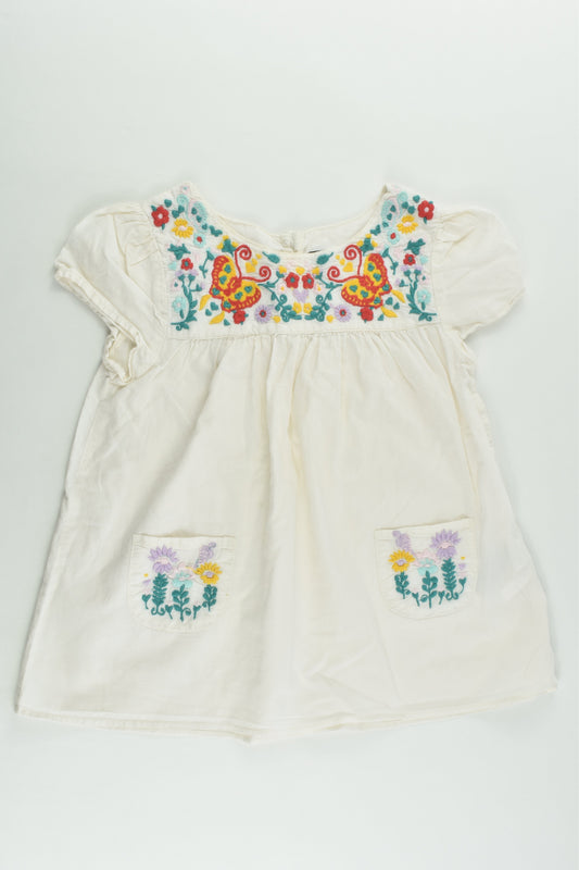 H&M Size 4 (104 cm) Blouse with Floral Embroidery