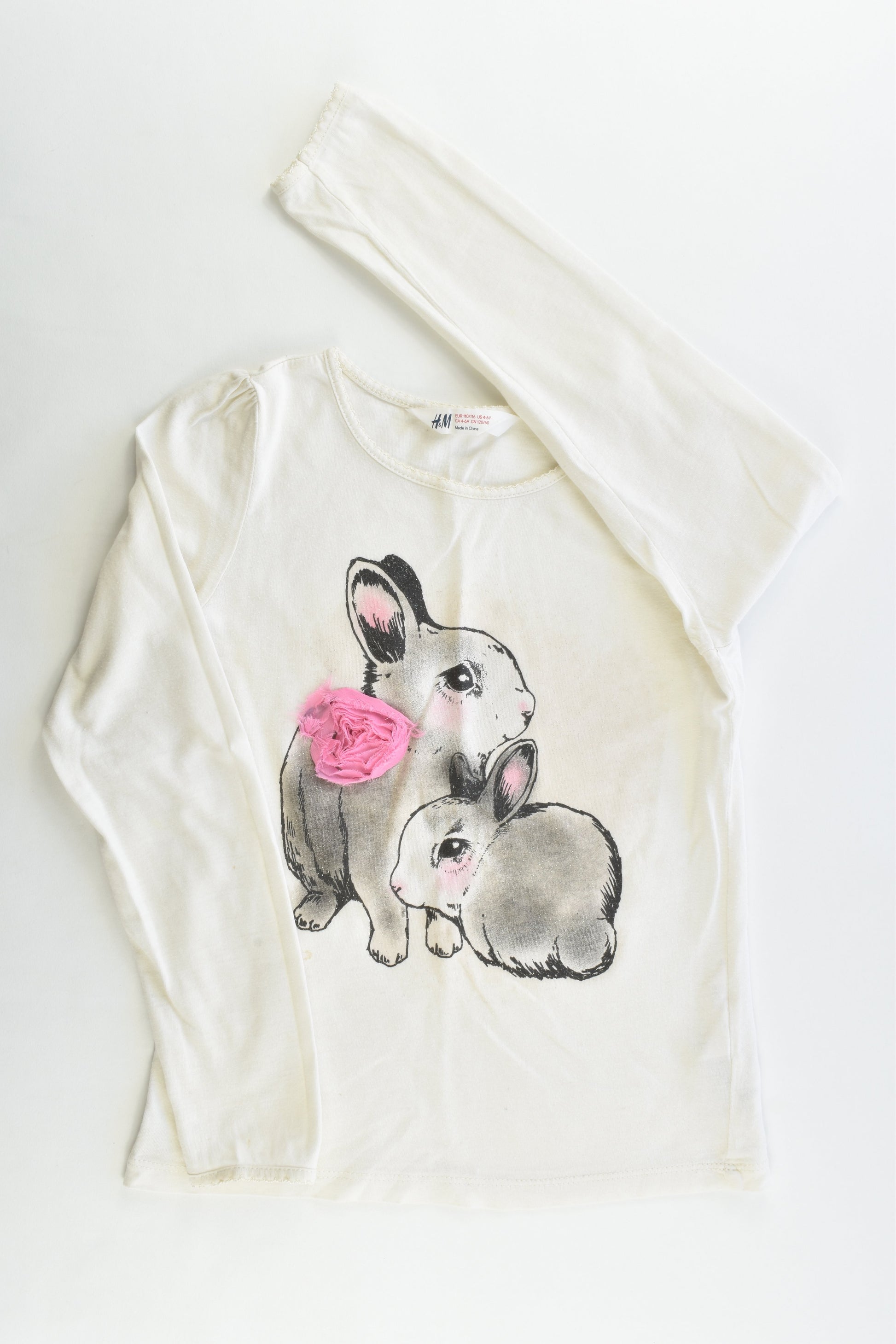 H&M Size 4-6 Two Bunnies Top