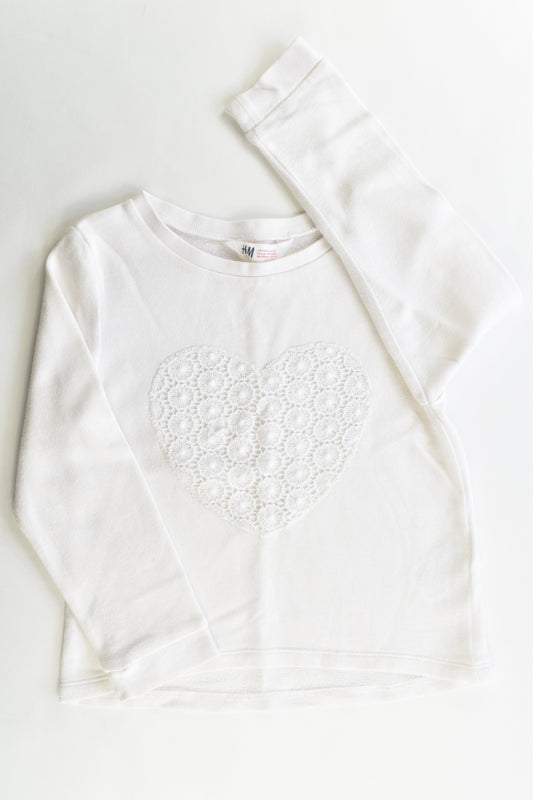 H&M Size 5-6 (110-116 cm) Lace Love Heart Sweater