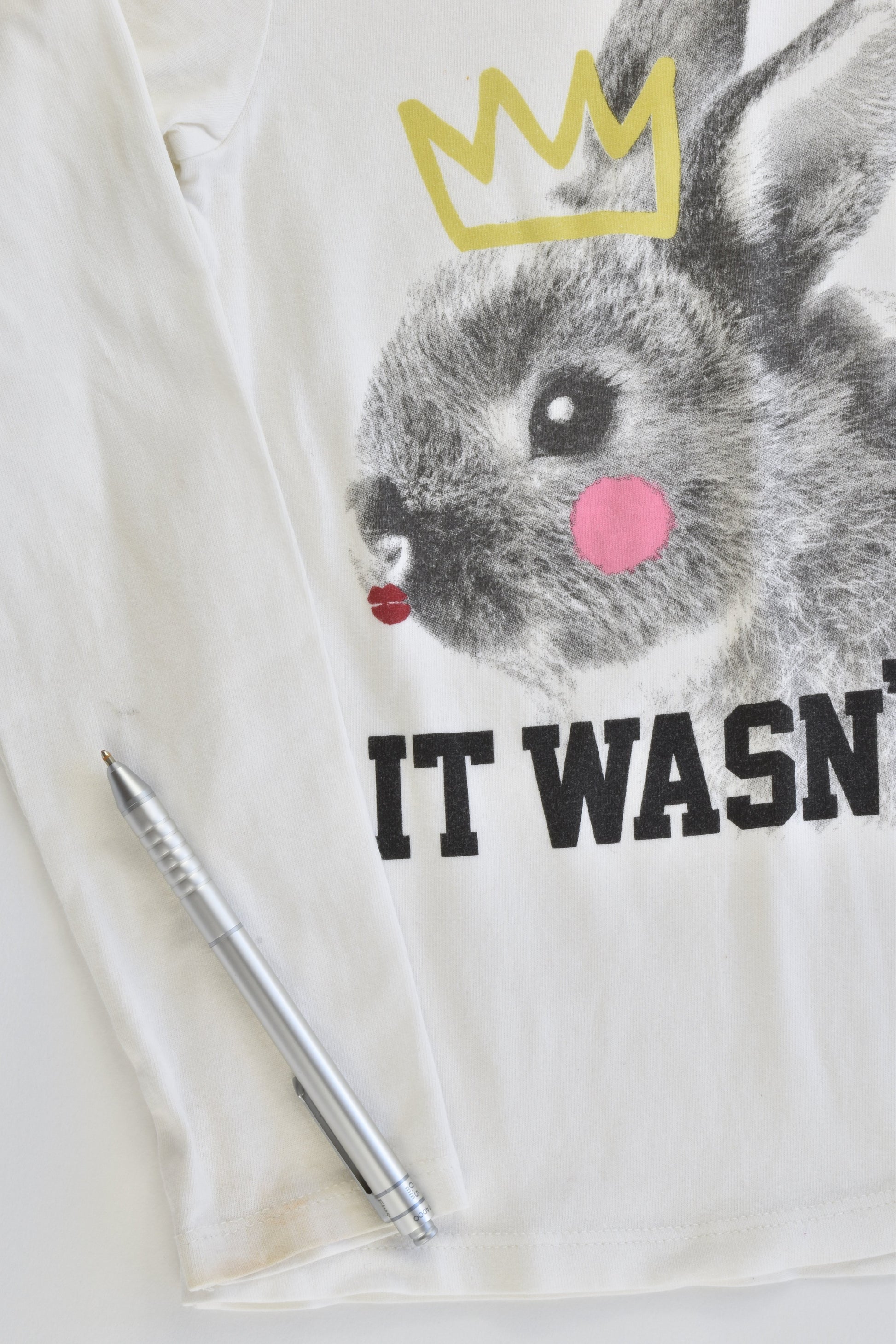 H&M Size 5-6 (110/116 cm) "It Wasn't Me" Bunny Top
