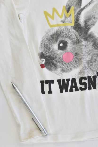 H&M Size 5-6 (110/116 cm) "It Wasn't Me" Bunny Top