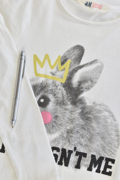 H&M Size 5-6 (110/116 cm) "It Wasn't Me" Bunny Top
