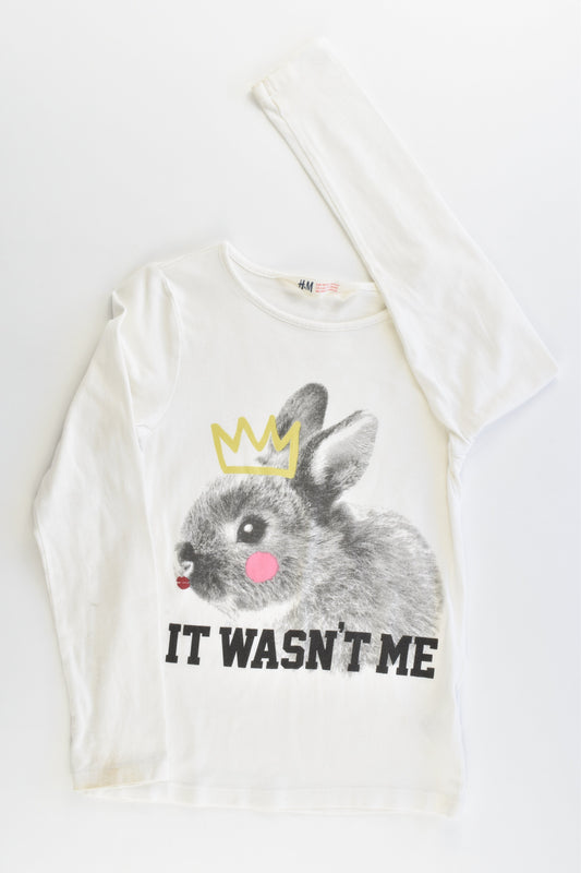 H&M Size 5-6 (110/116 cm) "It Wasn't Me" Bunny Top