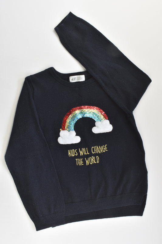 H&M Size 5-6 (110/116 cm) 'Kids Will Change The World' Knitted Jumper