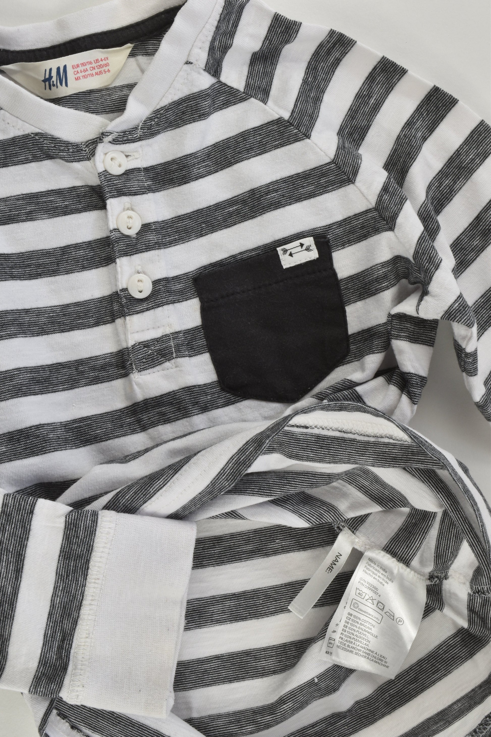 H&M Size 5-6 (110/116 cm) Striped Top