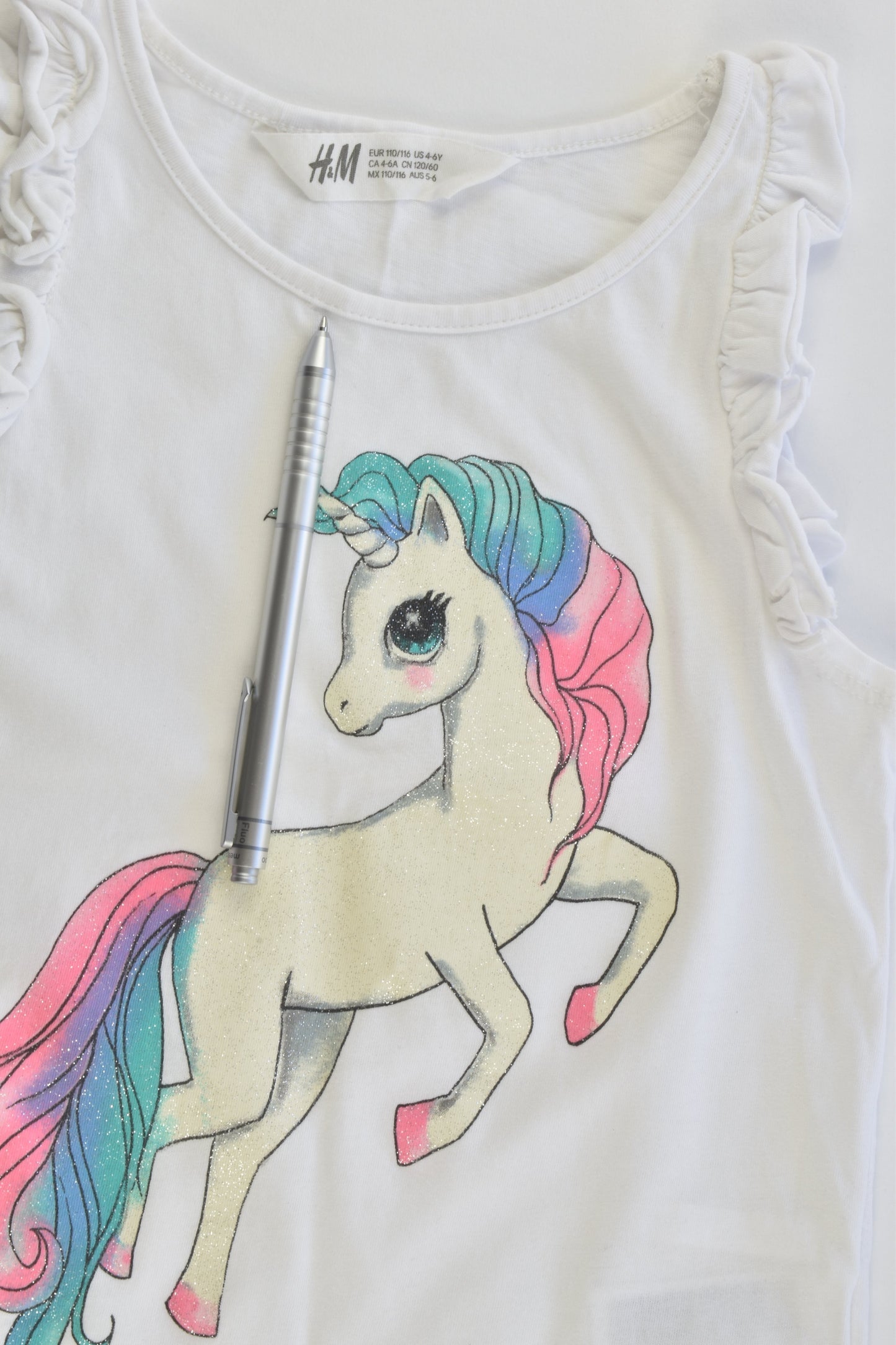 H&M Size 5-6 (110/116 cm) Unicorn T-shirt
