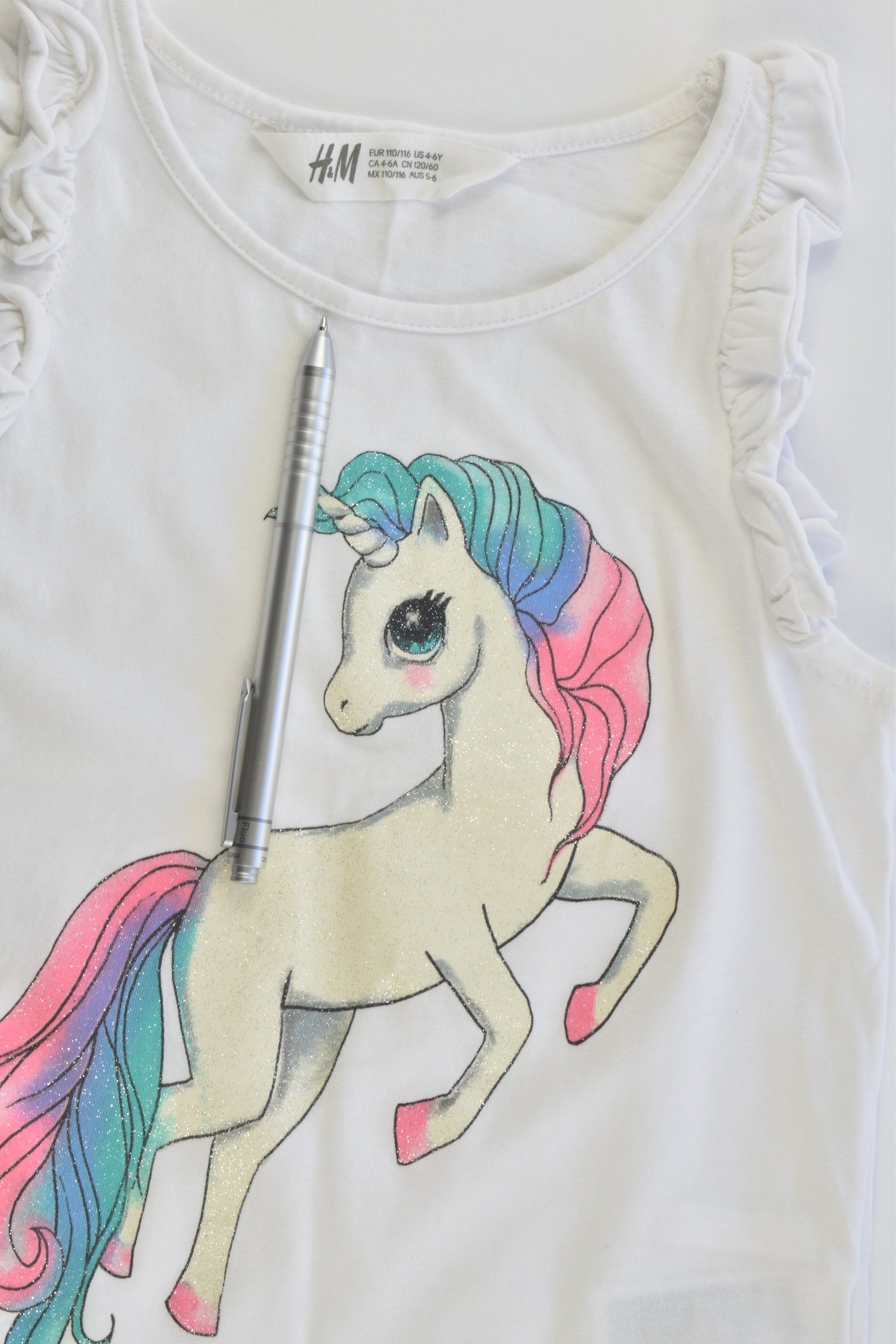 H&M Size 5-6 (110/116 cm) Unicorn T-shirt