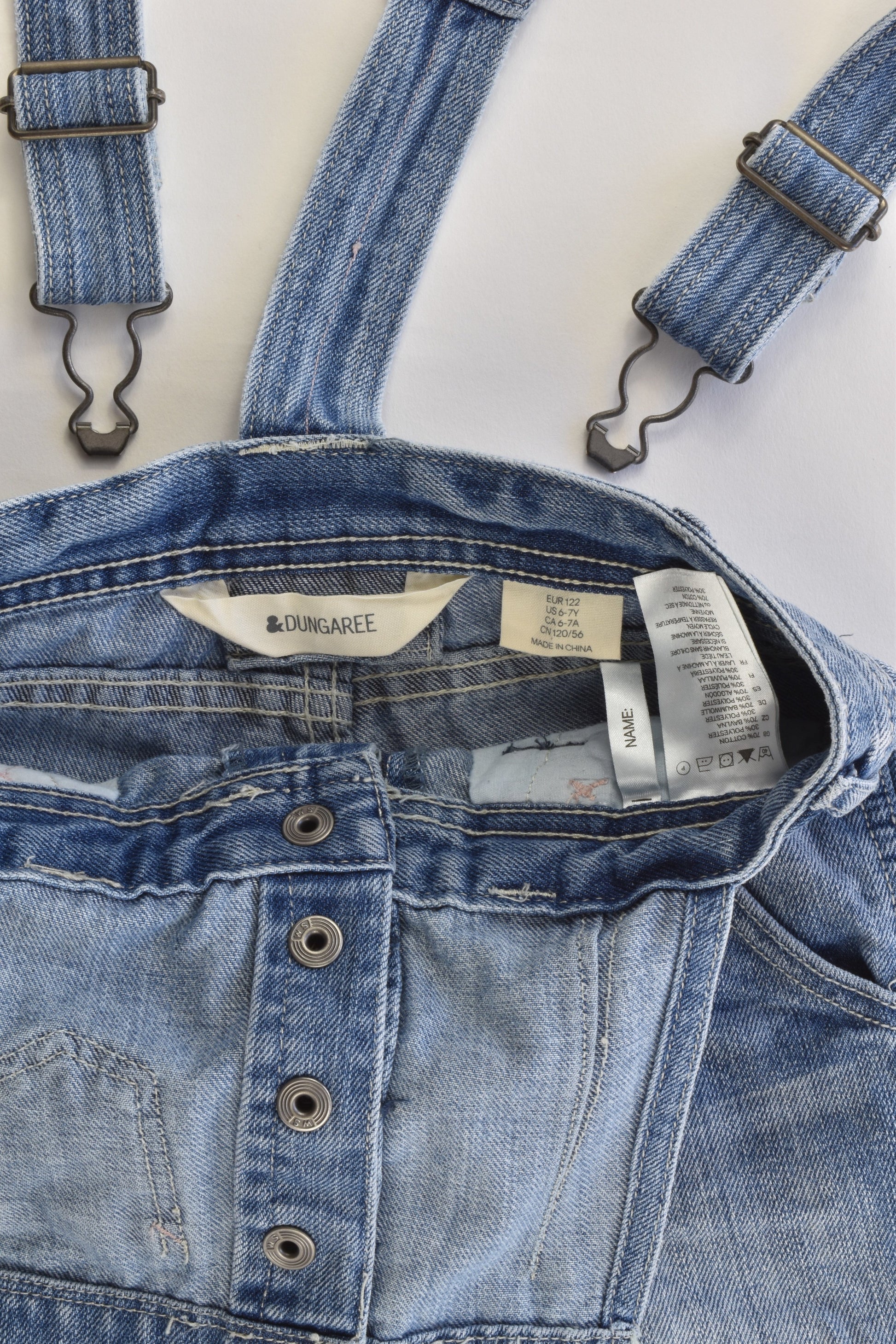 H&M Size 6-7 (122 cm) Denim Short Overalls