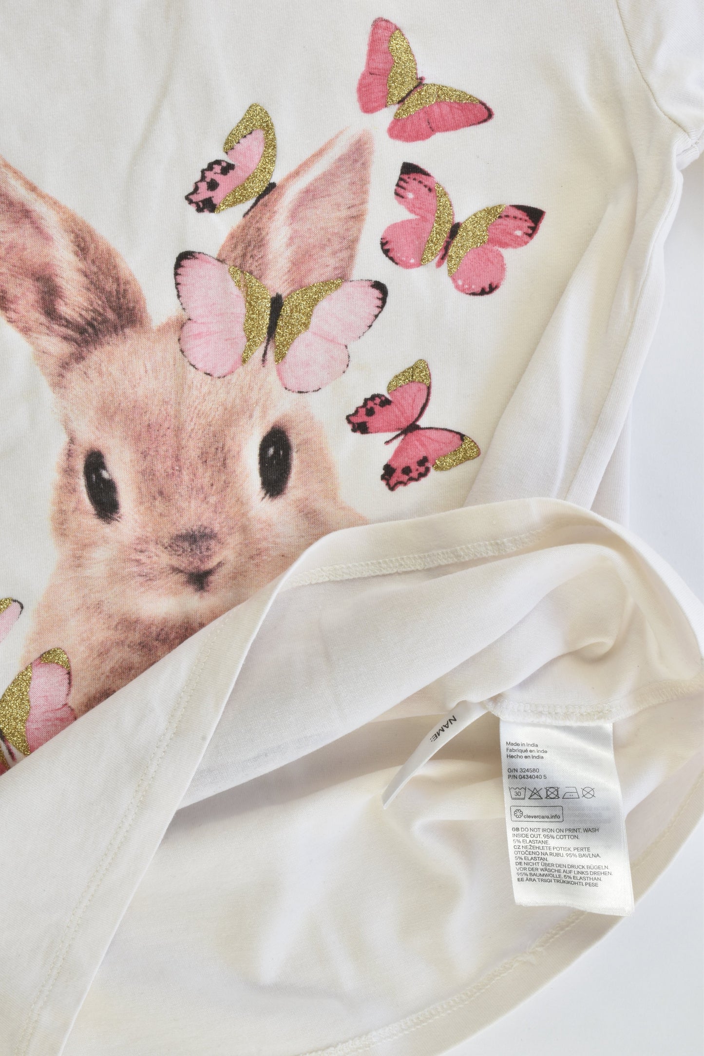 H&M Size 7-8 (122/128 cm) Bunny and Butterflies Top