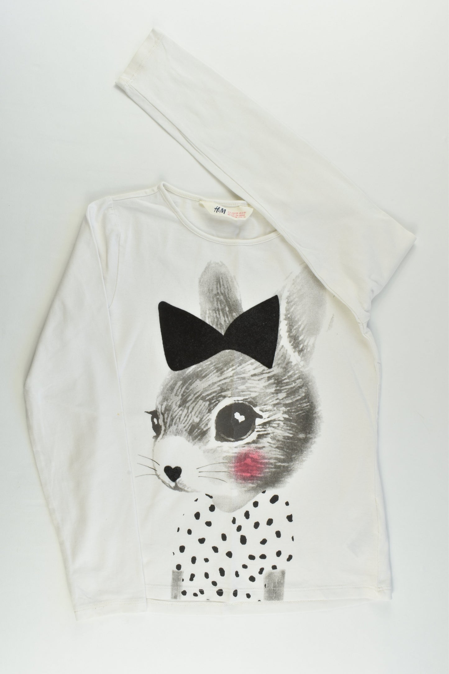 H&M Size 7-8 (122/128 cm) Bunny Top