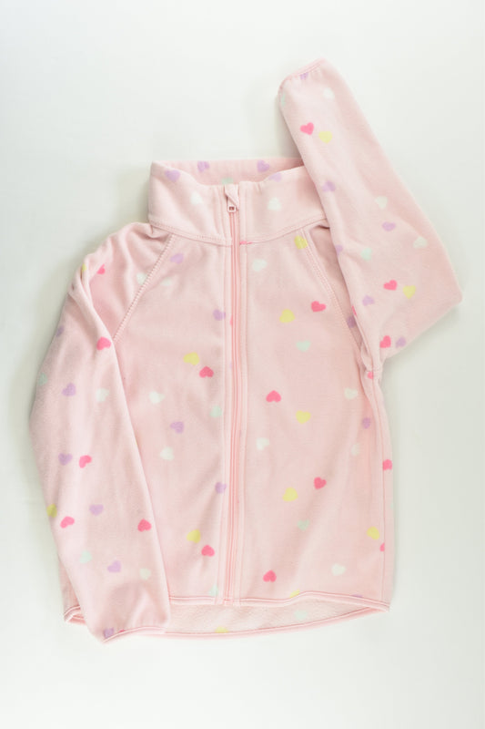 H&M Size 7-8 (122/128 cm) Love Hearts Fleece Zip Jumper