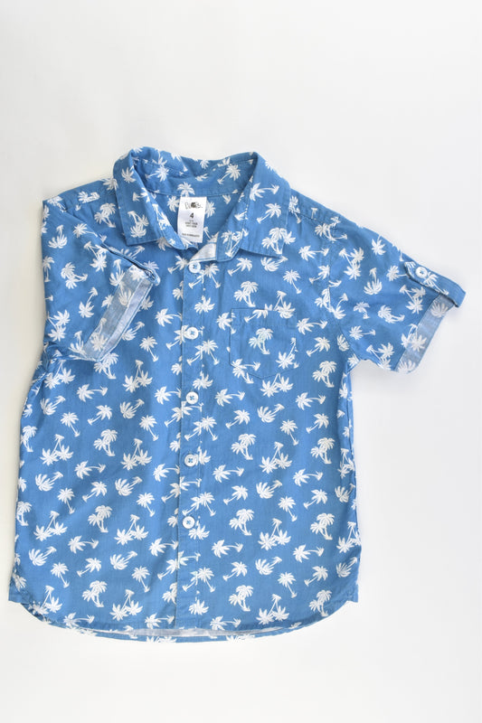 h&t Size 4 Collared Palm Tree Shirt