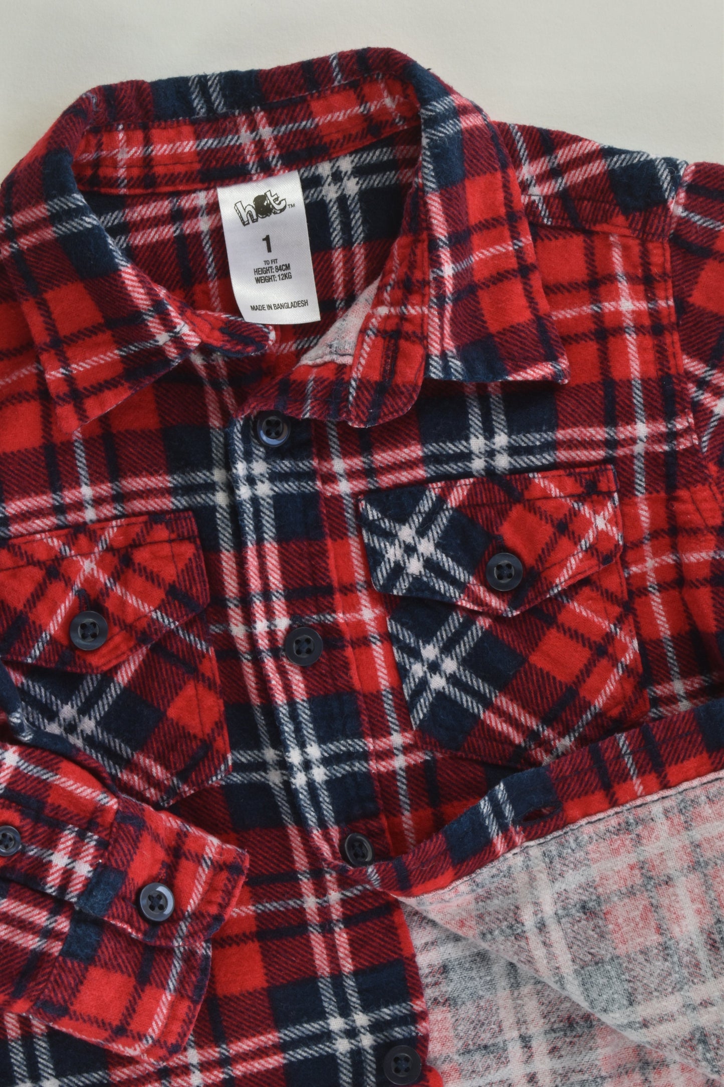 H&T Size 1 Checked Casual Winter Shirt