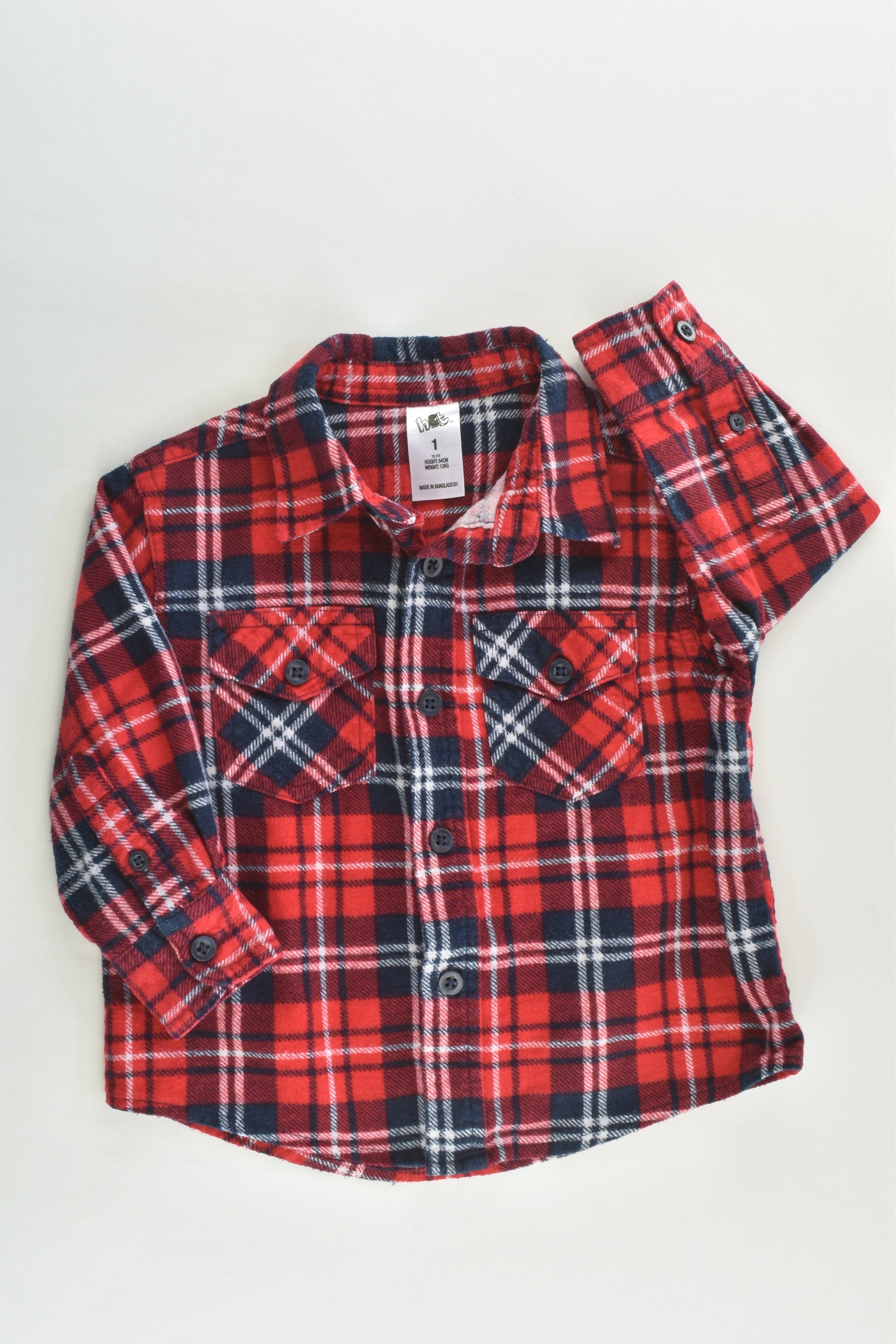 H&T Size 1 Checked Casual Winter Shirt