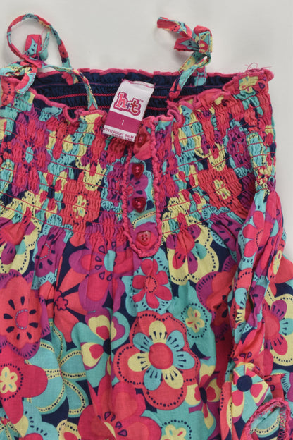 H+T Size 1 Floral Lined Dress