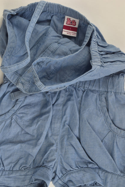 H&T Size 1 Lightweight Denim Playsuit
