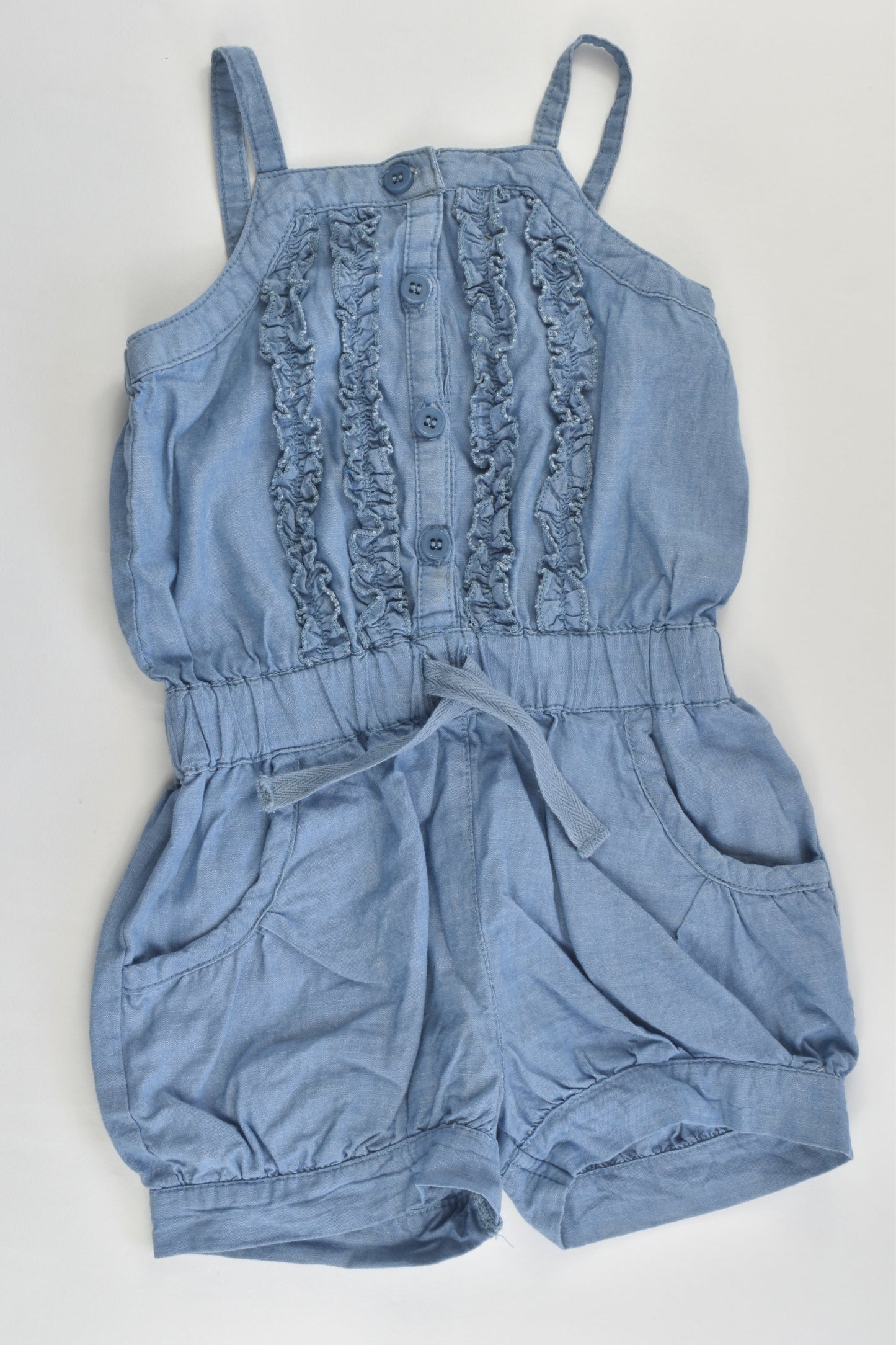 H&T Size 1 Lightweight Denim Playsuit