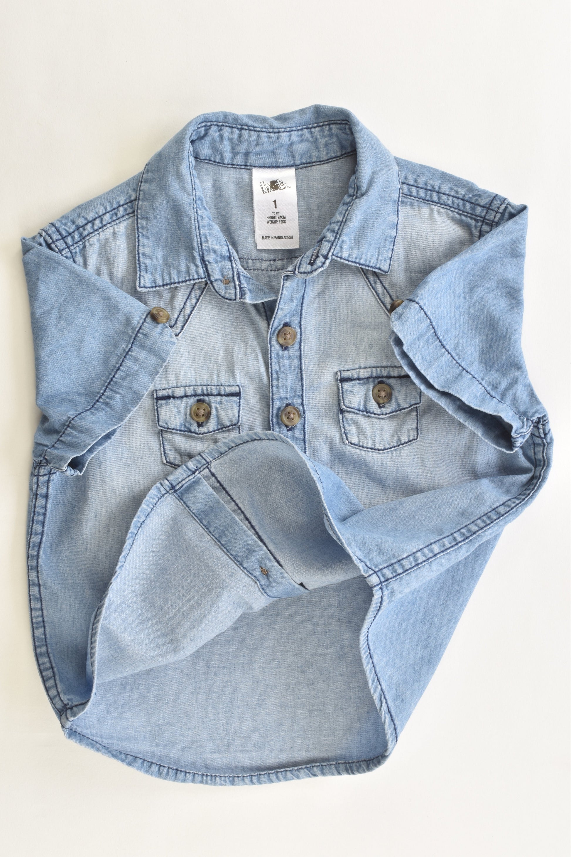 H&T Size 1 Soft Collared Denim Shirt