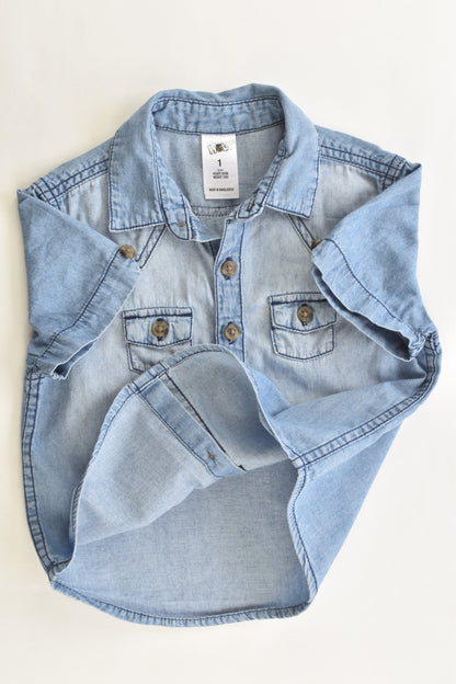 H&T Size 1 Soft Collared Denim Shirt
