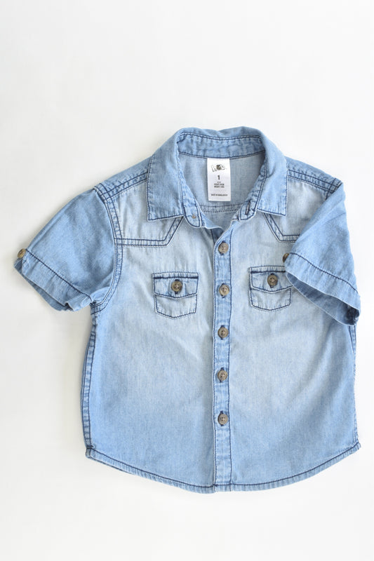 H&T Size 1 Soft Collared Denim Shirt