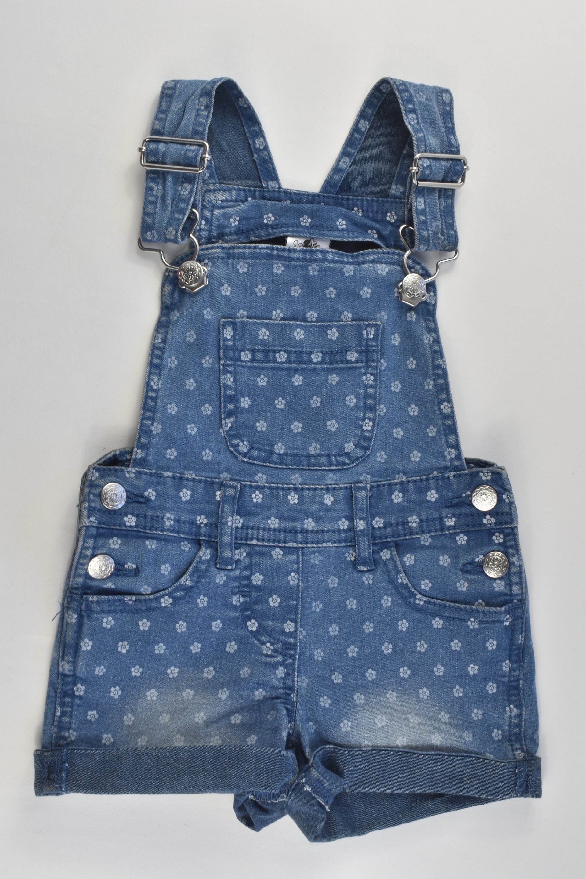H&T Size Stretchy Floral Denim Short Overalls – MiniMe Preloved