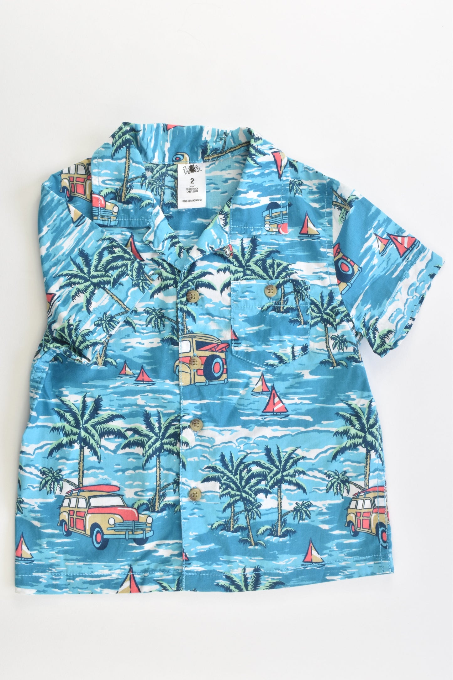 H&T Size 2 Beach Collared Shirt