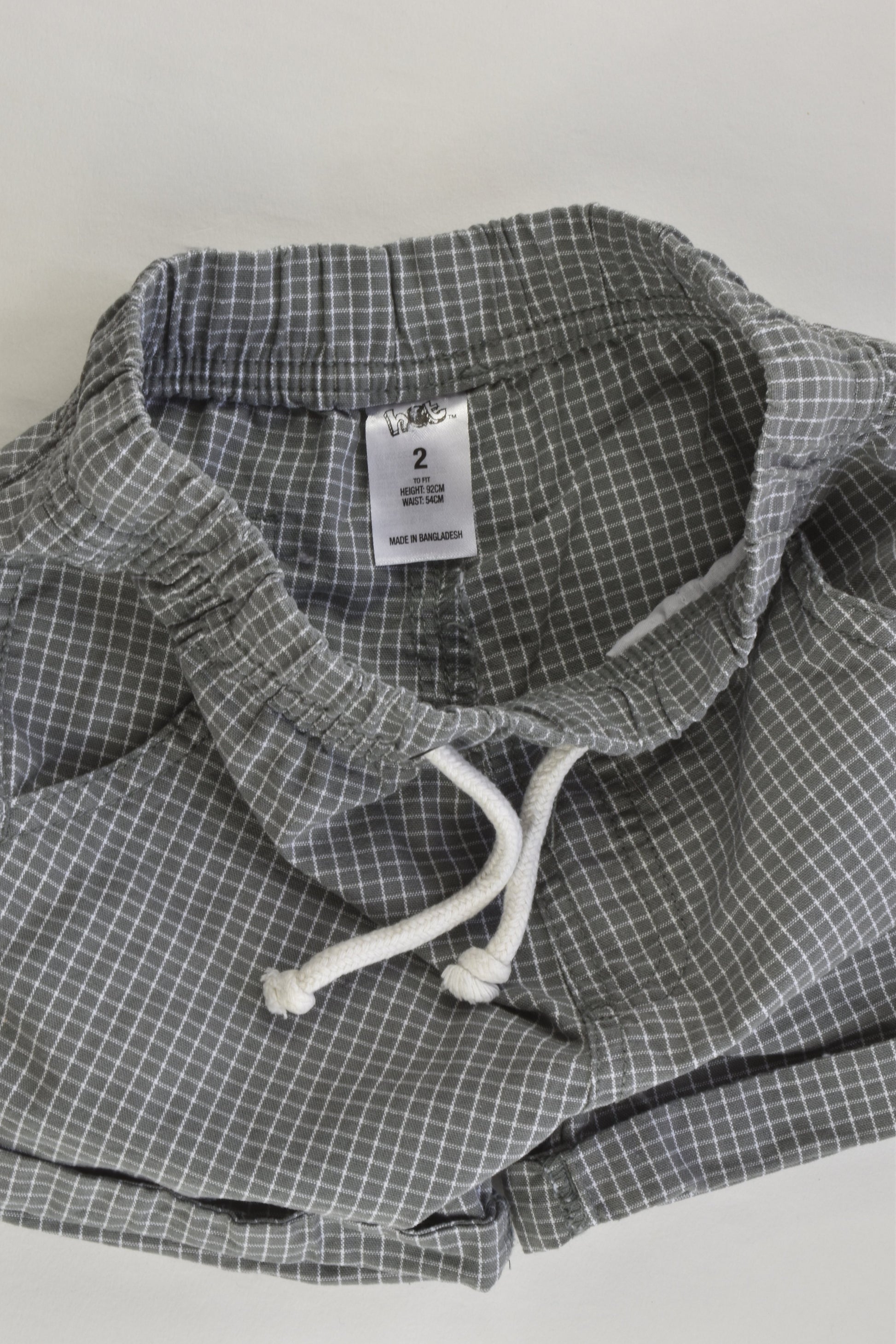 H&T Size 2 Checked Shorts