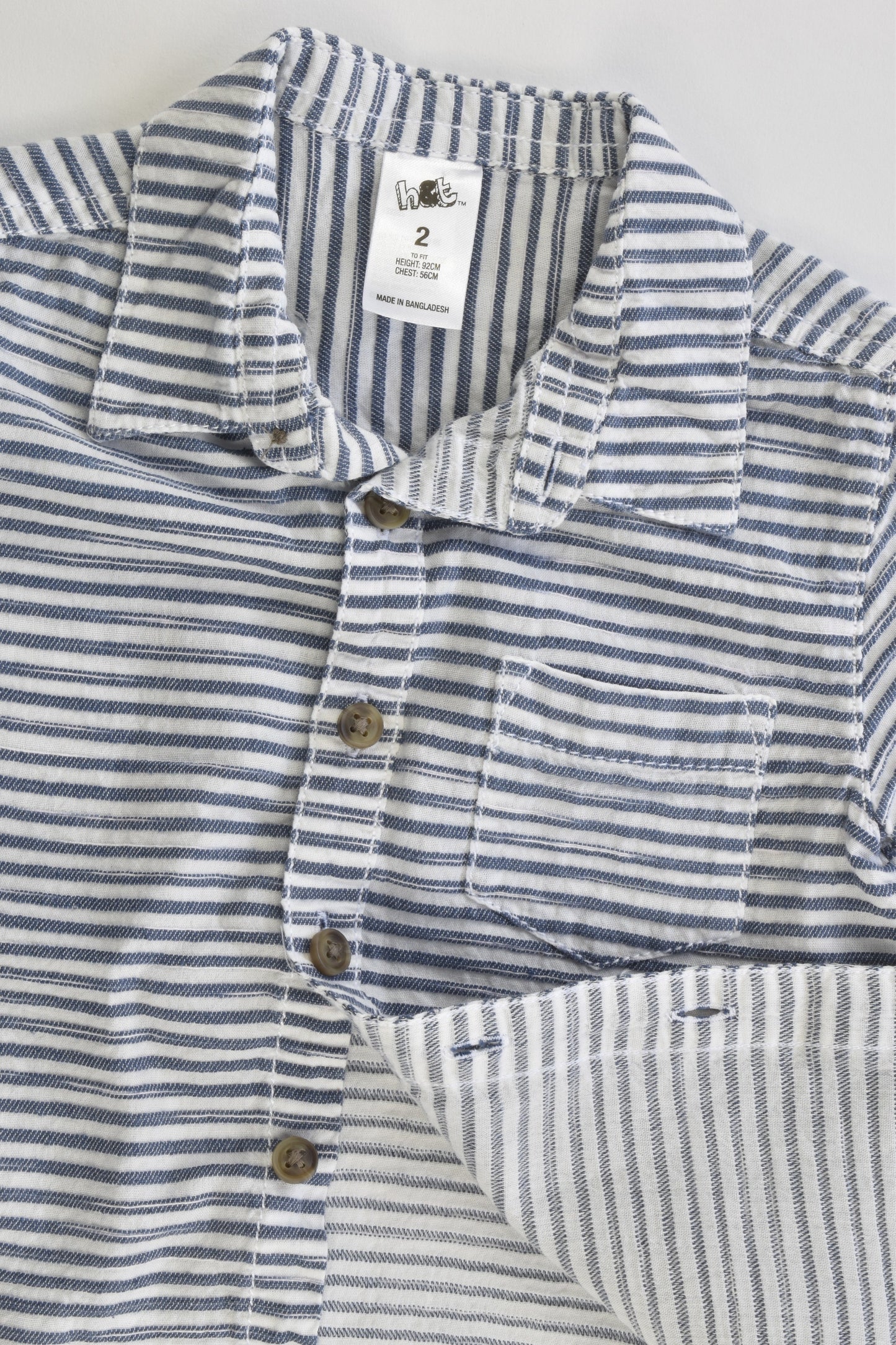 H&T Size 2 Collared Striped Shirt