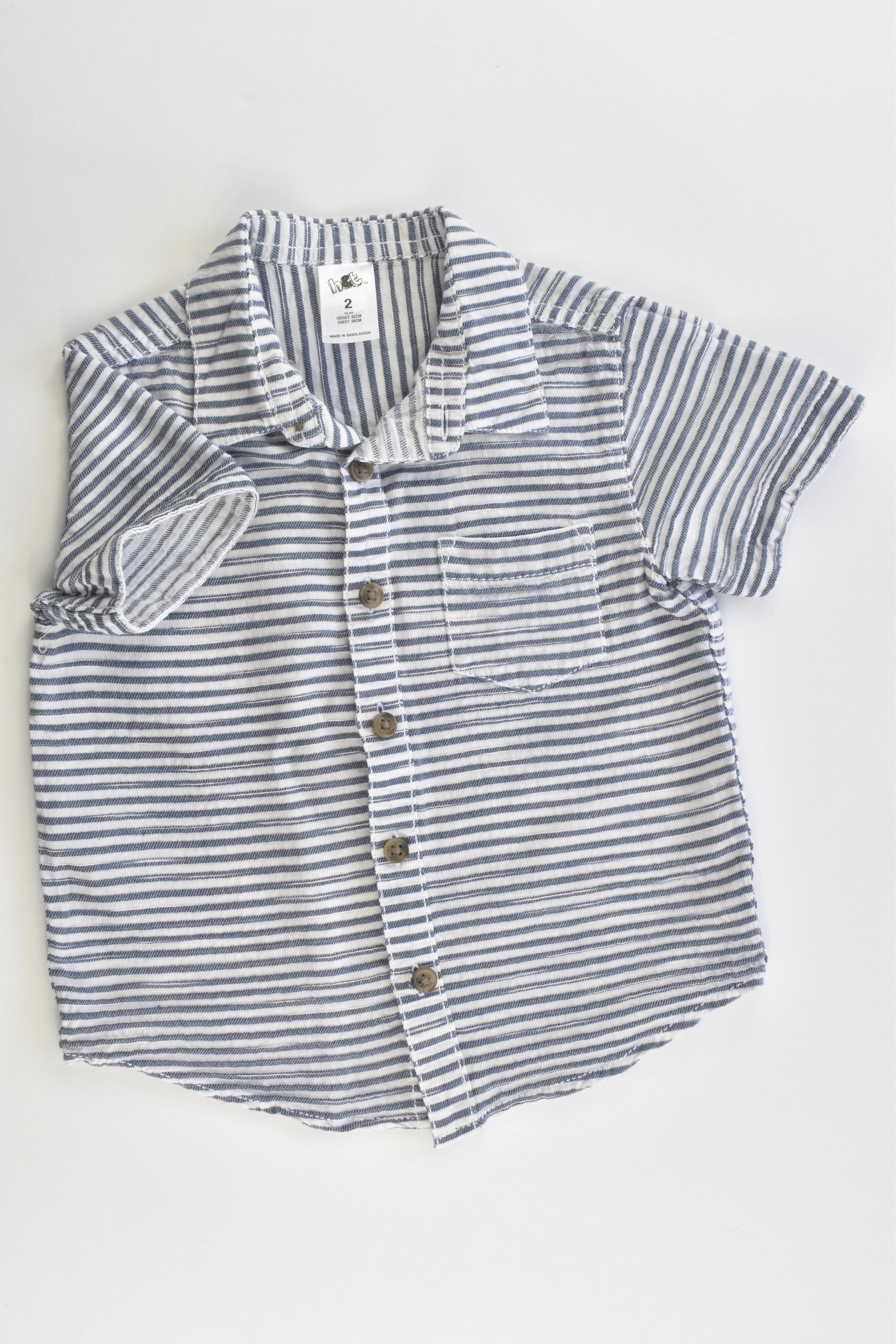 H&T Size 2 Collared Striped Shirt