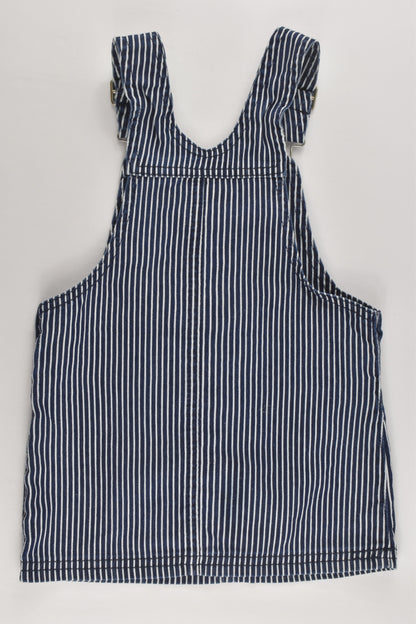 H&T Size 2 Striped Pinafore Dress