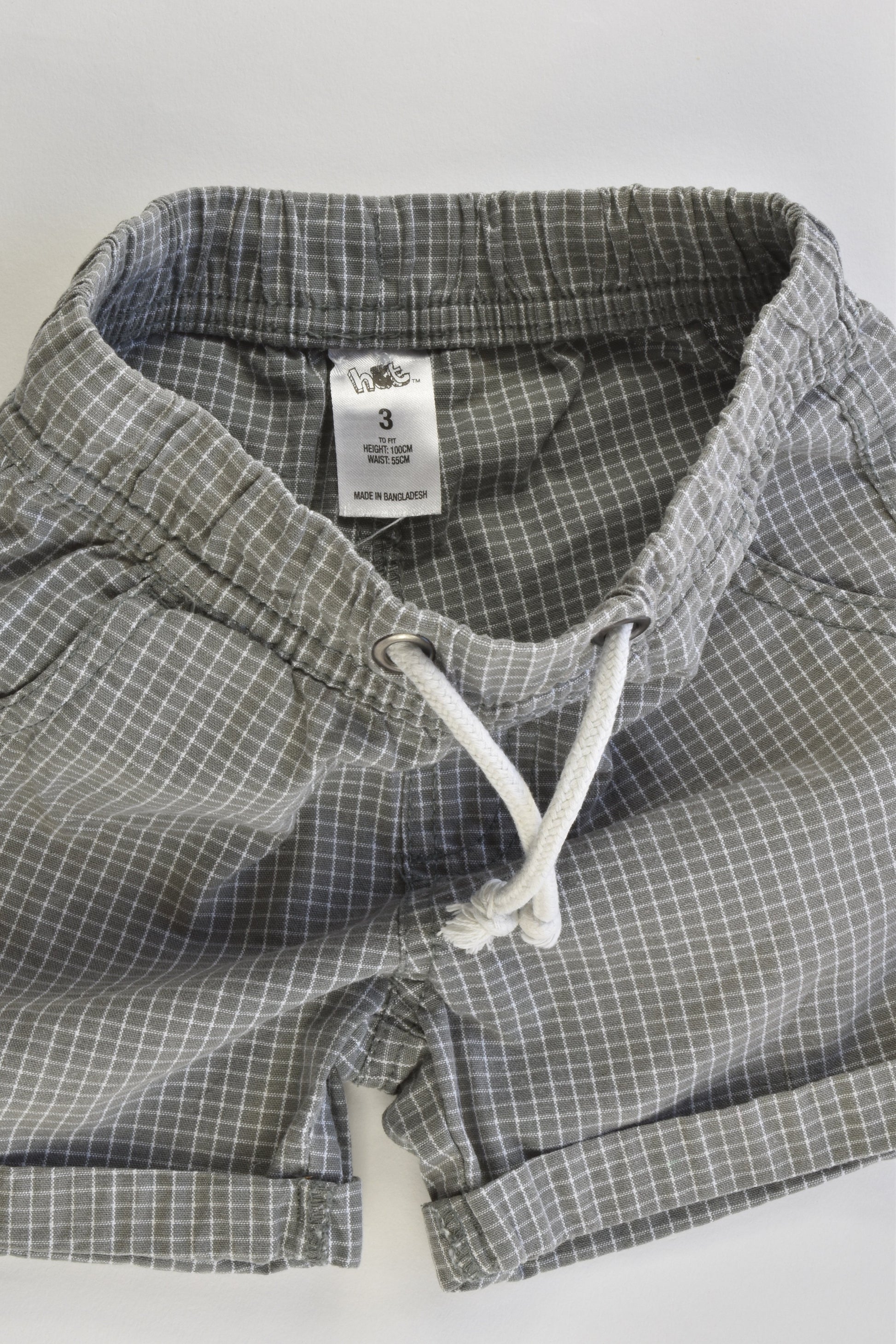H&T Size 3 Lightweight Checked Shorts