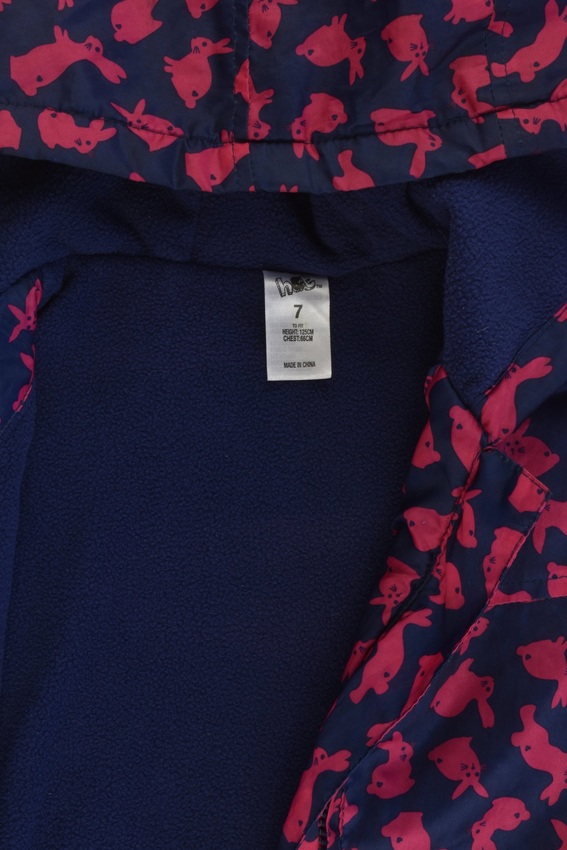 H&T Size 7 Fleece Lined Bunny Jacket