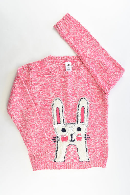 H&T Size 7 Knitted Bunny Jumper