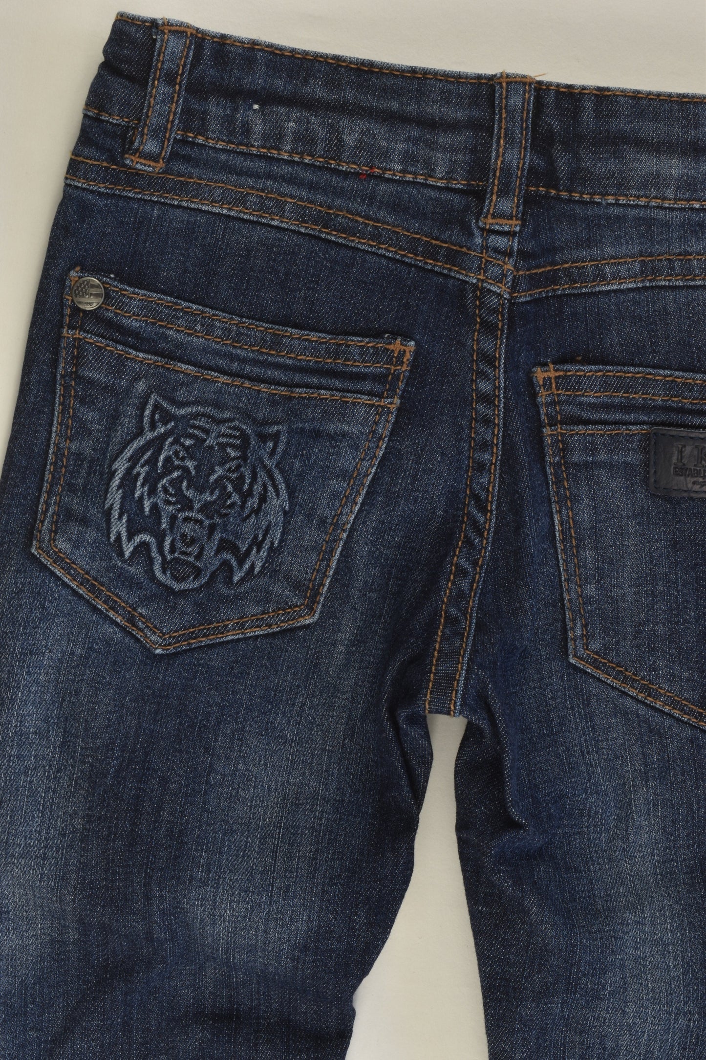 Ikks Size 5 Denim Pants with Tiger Back Pocket