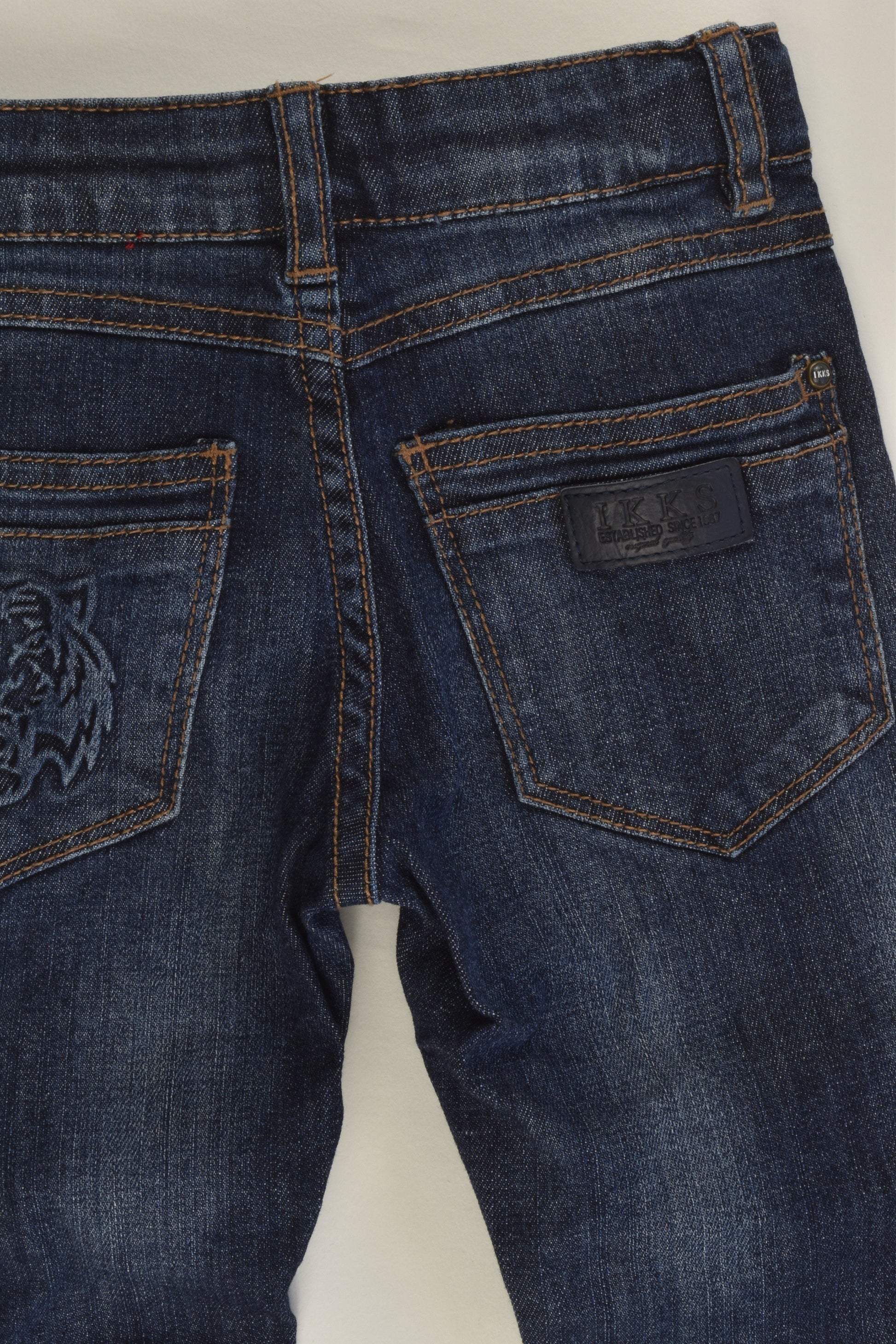 Ikks Size 5 Denim Pants with Tiger Back Pocket