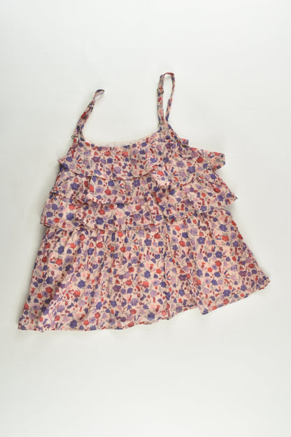 Ikks Size 8 Lined Floral Ruffle Blouse