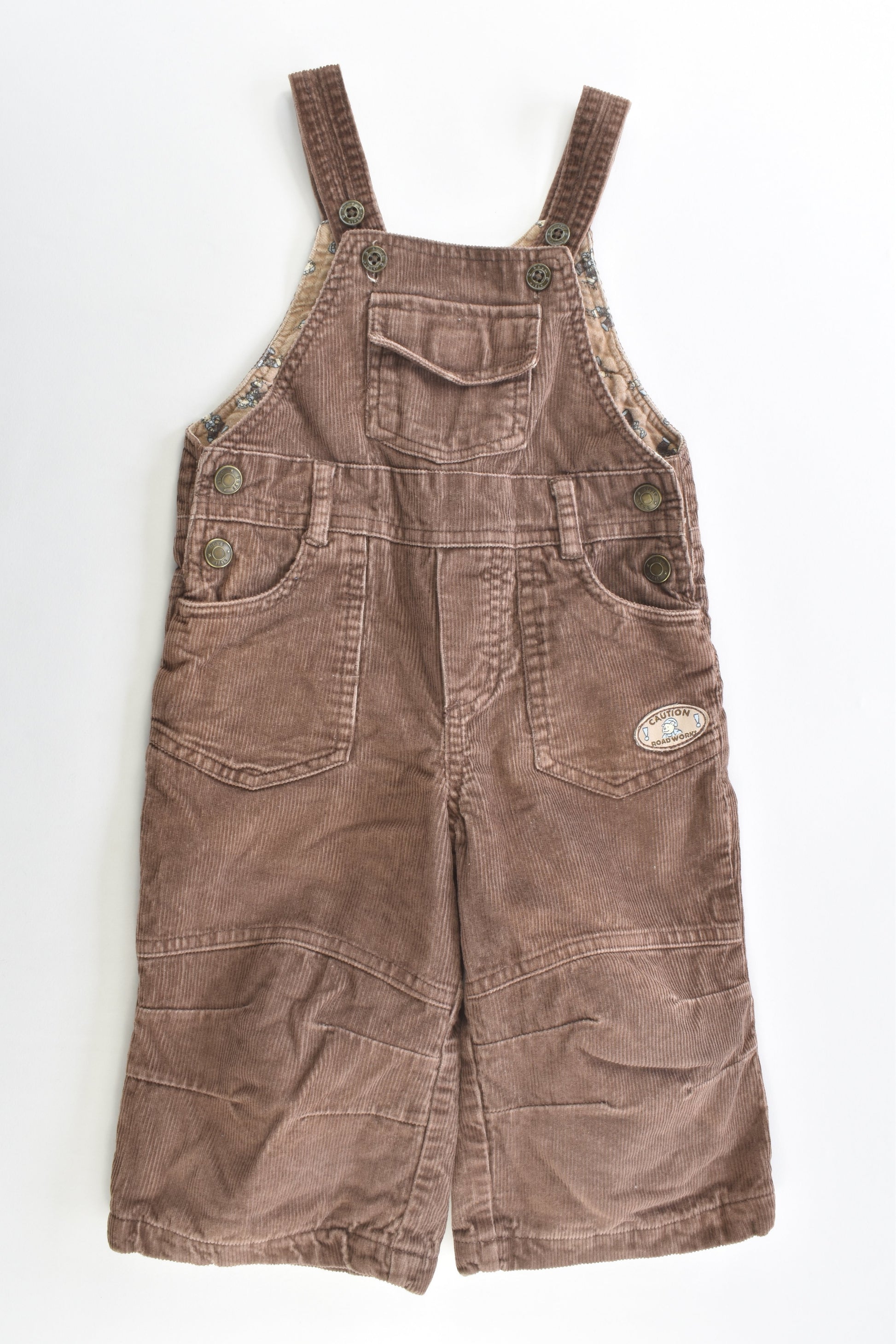 Impidimpi Size 0 (74 cm) 'Caution Roadworks' Lined Cord Overalls