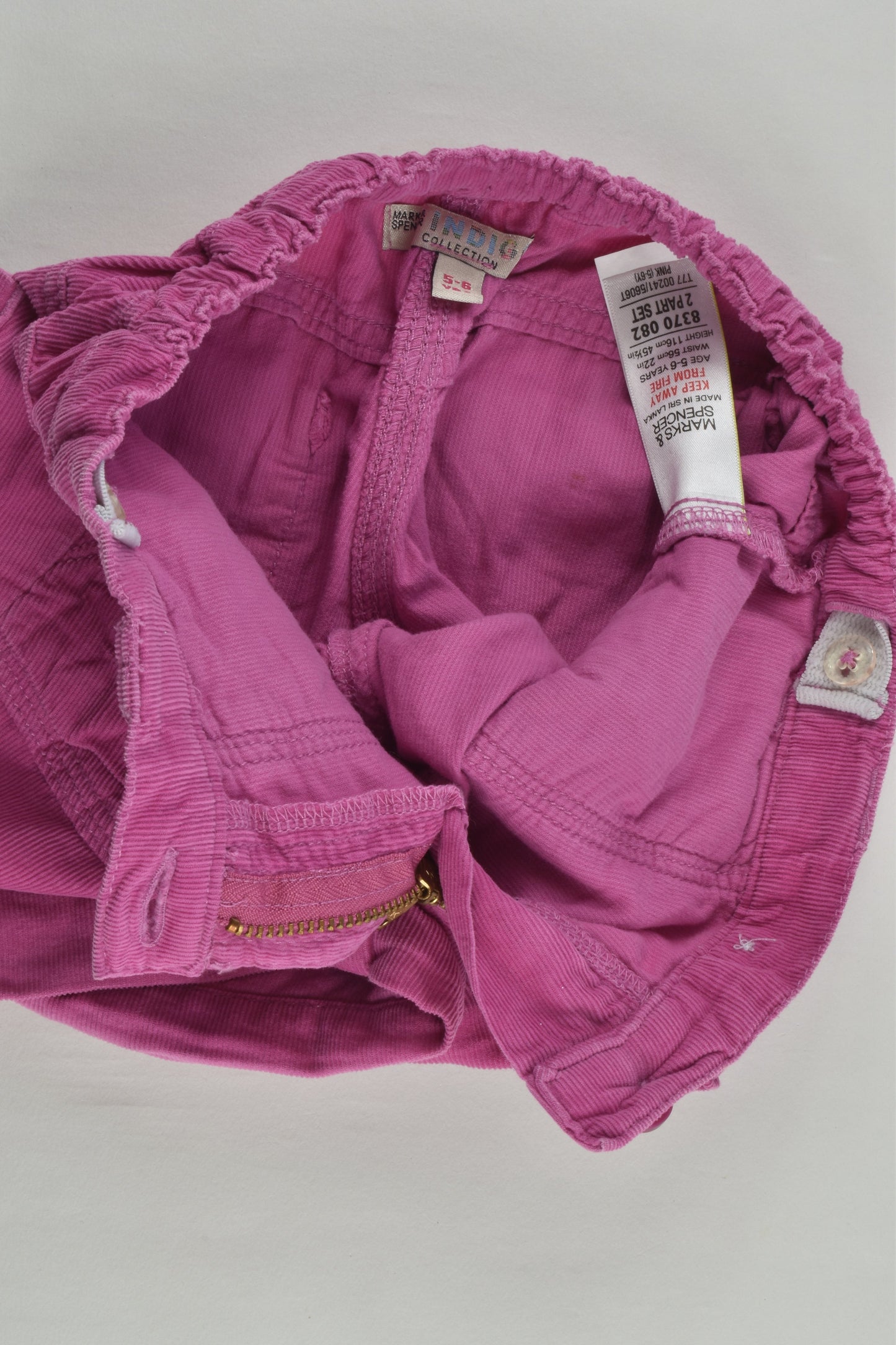 Indigo Collection by Marks & Spencer Size 5-6 Lightweight Cord Shorts