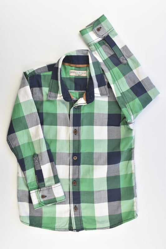 Indigo Collection (M&S) Size 6 (116 cm) Green Mix Checked Collared Shirt